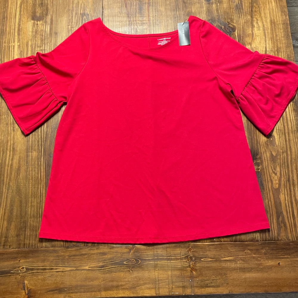 Lane Bryant Red Flared Sleeves size 14/16 NWT